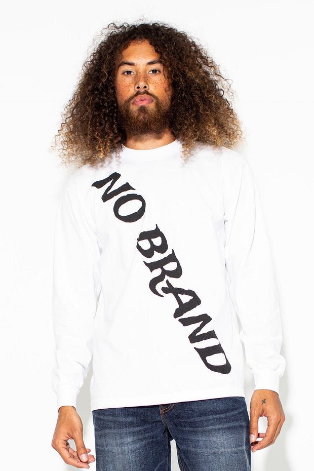 premium men's  printed large diagonal  No Brand Logo tee. Made with 18 singles jersey for a perfect fit crew neck long sleeve tee