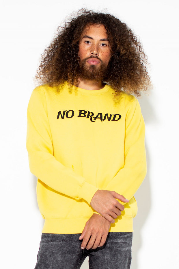 Men Yellow Logo Crewneck  Sweatshirt