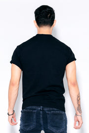 Men Logo Short Sleeve Shirt -BLACK