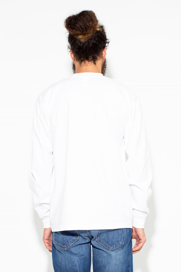 Men Logo Long Sleeve Shirt -WHITE